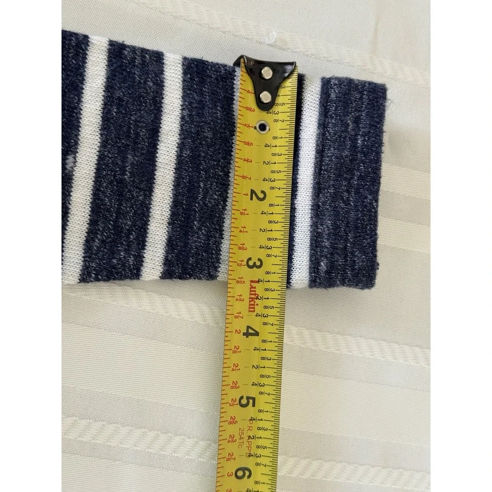Old Navy Girls Large 10-12 Striped Open Front Cardigan Navy Blue White Knit